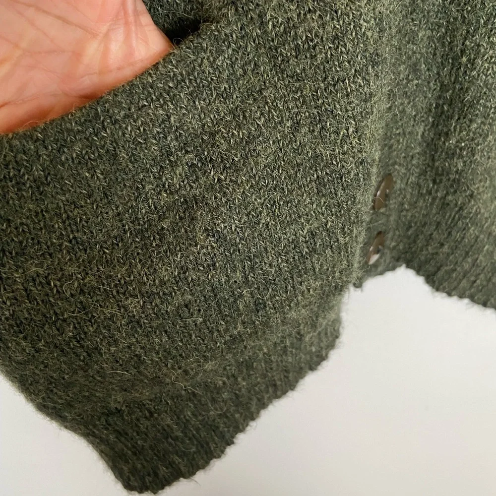 Arte Meche Baby Alpaca Women's Vest Sweater Size XL Green Preppy Accademia‎ Peru